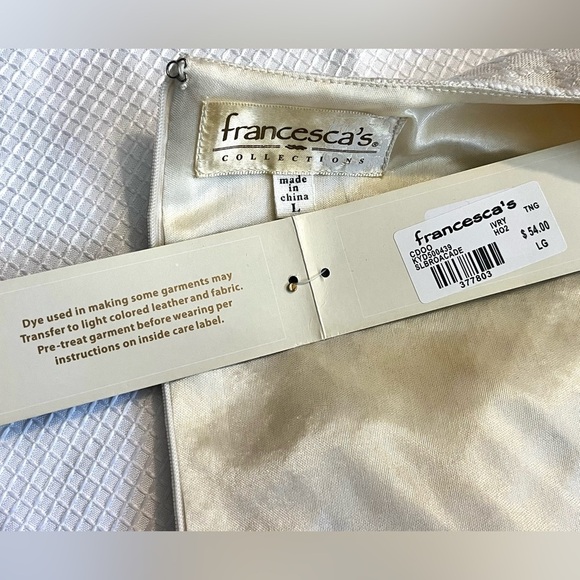 Francesca’s Collections Embellished Polyester Blend Cream Mini Dress Large NWT - Picture 16 of 16